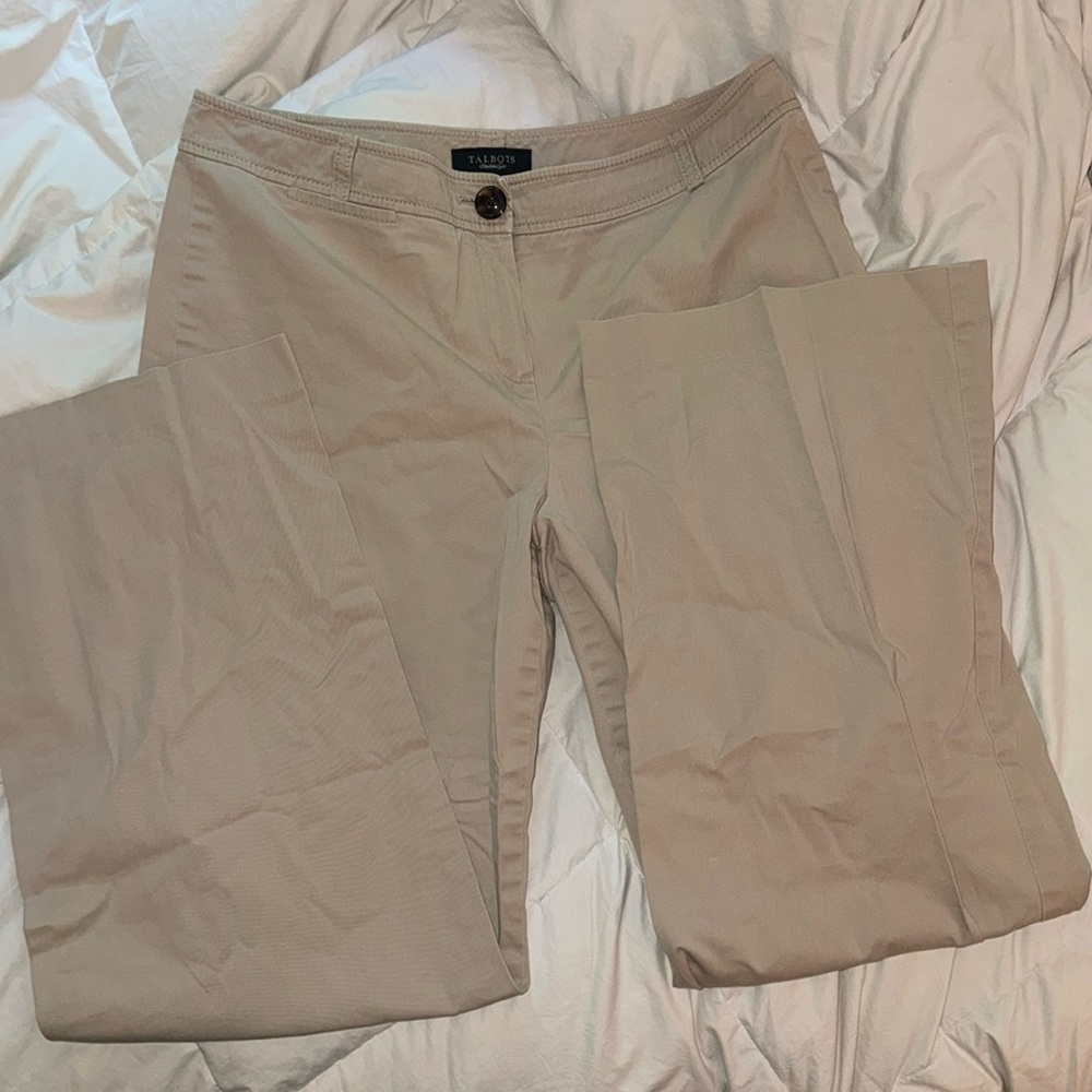 Talbots wide leg khaki pants